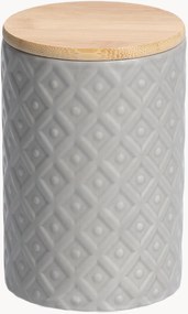 Frascos de arrumação em cerâmica com tampa de bambu Carol, 720 ml, conjunto de 6