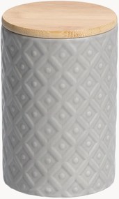 Frascos de arrumação em cerâmica com tampa em bambu Carol, 720 ml, conjunto de 6
