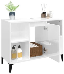 Móvel p/ lavatório 80x33x60 cm deriv. madeira branco brilhante