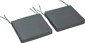 Conjunto de 2 almofadas para cadeiras de jardim (NÃO INCLUÍDAS), com capas removíveis, enchimento de 5 cm; poliéster; cinzento claro
