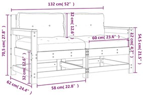 Cadeiras de jardim c/ almofadões 2 pcs pinho maciço branco