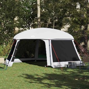 Tenda para piscina c/ mosca amovível e paredes de rede cinzento