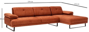 Sofá de Canto Mustang – Laranja – 274 x 174 cm