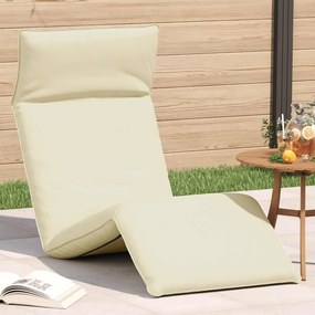vidaXL Espreguiçadeira dobrável 175x54x8,5 cm tecido Oxford creme