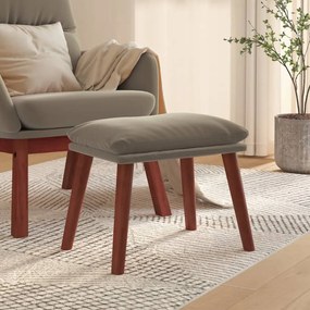 vidaXL Apoio de pés 45x29,5x35 cm veludo cinzento-claro