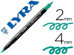 Marcador Lyra Aqua Brush Aguarelavel Dupla Ponta Fina e Pincel Verde Noite