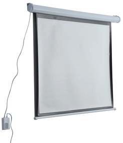 HOMCOM Tela de Projeção Elétrica Portátil Universal 84" 4:3 com Controlo Remoto Suspensa na Parede 171x130 cm Branco | Aosom Portugal