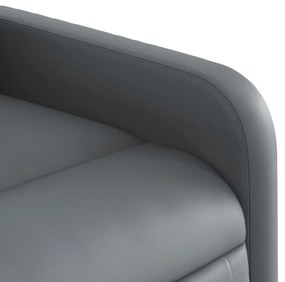 Poltrona reclinável couro artificial cinzento