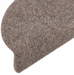 Tapetes de escada adesivos 15 pcs 65x21x4 cm agulhado creme