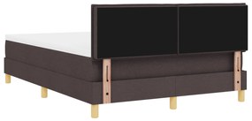 Cama Box Spring com Colchão Castanho Escuro 160x200 cm Tecido