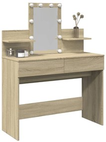 Toucador com LEDs 100x40x130 cm carvalho sonoma