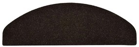 Tapetes de escada autoadesivos 30 pcs 65x21x4cm castanho-escuro
