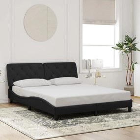 Estrutura de cama sem colchão 160x200 cm veludo preto