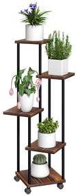 Suporte para Plantas de 5 Níveis Suporte para Vasos de Flores de Madei