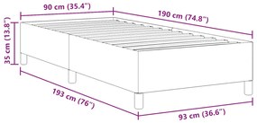 Estrutura de Cama vidaXL Azul 90x190 cm em Tecido Corduroy