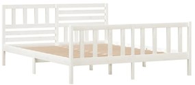 Estrutura de cama 120x200 cm madeira maciça branco