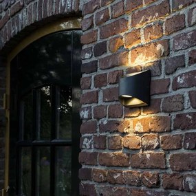 Candeeiro de parede exterior moderno cinzento escuro com LED 2-luzes IP54 - Mal