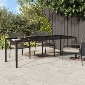 vidaXL Mesa de Jantar de Jardim Castanho 250x100x75 cm Rattan Poliéster
