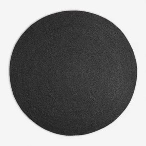 Alfombra Redonda Ø200 Cm Em Polipropileno Lisandra Cinza Grafito - Sklum