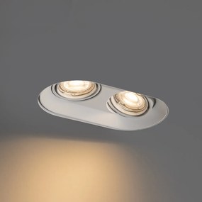 Conjunto de 6 focos embutidos arredondados brancos GU10 50mm 2-luzes - Hubs