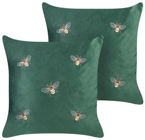 Conjunto de 2 almofadas decorativas em veludo verde 45 x 45 cm TALINUM  Beliani