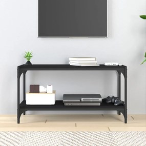 Móvel de TV 80x33x41 cm derivados de madeira e aço preto