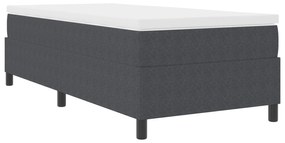 Cama Box com Colchão Cinza Escuro 80x200 cm Tecido de Veludo Cotelê