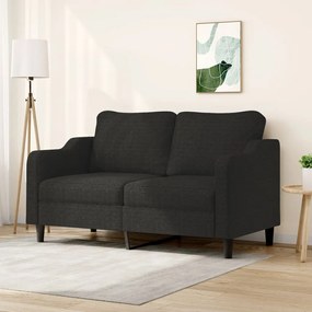 vidaXL Sofá de 2 lugares tecido 140 cm preto
