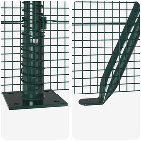 Cerca de Arame Soldado com 13 Postes Flangados Verde 0.5x100 m Aço