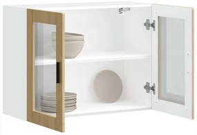 Armário de parede de cozinha porta vidro Porto carvalho sonoma