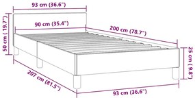Estrutura de cama sem colchão 90x200 cm veludo verde-escuro