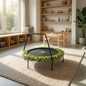 Trampolim Tiggy Junior com barra ø140 cm - preto/verde