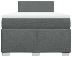Cama boxspring com colchão 120x190 cm tecido cinzento-escuro