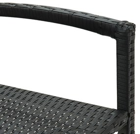 Bancos de bar 4 pcs vime PE preto