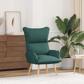 Poltrona Relaxante vidaXL Verde Escuro em Tecido