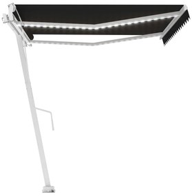 Toldo automático com LED e sensor de vento 400x350 cm antracite