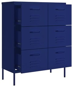 Armário com gavetas aço 80x35x101,5 cm azul-marinho