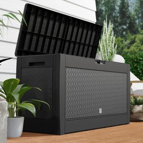 Caixa exterior com tampo Matuba 310L Rodas 119 x 48 x 60 cm Antracite