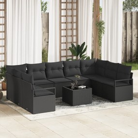 Conjunto de Sofá de Jardim vidaXL de 10 Peças com Almofadas Bege de Vi