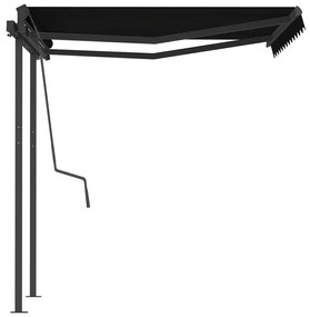 Toldo retrátil automático com postes 3,5x2,5 m antracite
