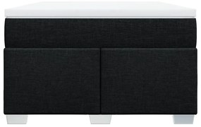 Cama boxspring com colchão 120x190 cm tecido preto