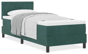 Cama Box Spring com Colchão verde escuro 80x200 cm Veludo