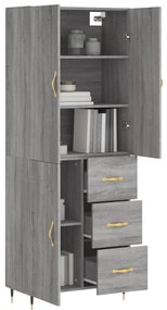Armário alto 69,5x34x180 cm derivados de madeira sonoma cinza