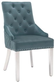 vidaXL Cadeira de jantar veludo azul