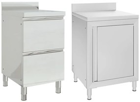 Armários de cozinha comerciais 2 pcs aço inoxidável