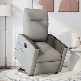 Poltrona elétrica elevatória massagens tecido cinzento-nublado