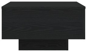 Mesa de Centro vidaXL com Luzes LED Carvalho Preto 55x55x31 cm