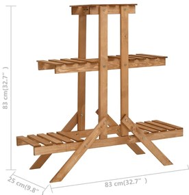 Suporte para plantas 83x25x83 cm madeira de abeto
