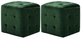 vidaXL Mesas de cabeceira 2 pcs 30x30x30 cm veludo verde