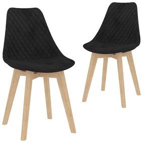 vidaXL Cadeiras de jantar 2 pcs veludo preto